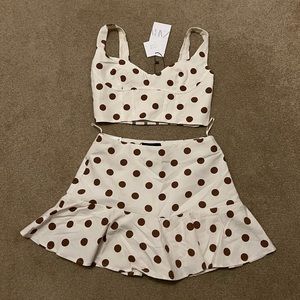 Zara two-piece polka dot set
